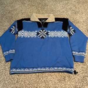 Blue and Black Nordic Sweater